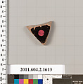 Terracotta fragment of a skyphos (deep drinking cup), Terracotta, Greek, Attic