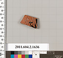 Terracotta fragment of a skyphos (deep drinking cup), Terracotta, Greek, Attic