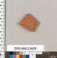 Terracotta fragment of a skyphos (deep drinking cup), Terracotta, Greek, Attic