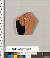 Terracotta fragment of a skyphos (deep drinking cup), Terracotta, Greek, Attic