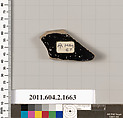 Terracotta fragment of a skyphos (deep drinking cup), Terracotta, Greek, Attic