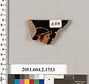 Terracotta rim fragment of a skyphos (deep drinking cup), Terracotta, Greek, Attic
