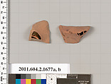 Terracotta fragments of skyphoi (deep drinking cups), Terracotta, Greek, Attic