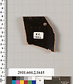 Terracotta rim fragment of a skyphos (deep drinking cup), Terracotta, Greek, Attic