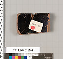 Terracotta rim fragment of a skyphos (deep drinking cup), Terracotta, Greek, Attic