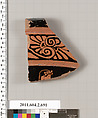 Terracotta fragment of a calyx-krater (bowl for mixing wine and water), Terracotta, Greek, Attic