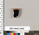 Terracotta rim fragment of a skyphos (deep drinking cup), Terracotta, Greek, Attic