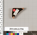 Terracotta fragment of a skyphos (deep drinking cup), Terracotta, Greek, Attic