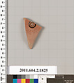 Terracotta fragment of a skyphos (deep drinking cup), Terracotta, Greek, Attic