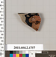 Terracotta rim fragment of a skyphos (deep drinking cup), Terracotta, Greek, Attic