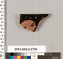 Terracotta rim fragment of a skyphos (deep drinking cup), Terracotta, Greek, Attic