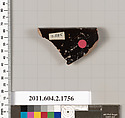 Terracotta rim fragment of a skyphos (deep drinking cup), Terracotta, Greek, Attic