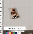 Terracotta rim fragment of a skyphos (deep drinking cup), Terracotta, Greek, Attic