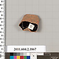 Terracotta fragment of a skyphos (deep drinking cup), Terracotta, Greek, Attic