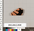 Terracotta fragment of a skyphos (deep drinking cup), Terracotta, Greek, Attic