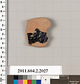 Terracotta fragment of an askos (flask with a spout and handle over the top)? or a strainer, Terracotta, Greek, Attic
