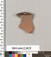 Terracotta fragment of an askos (flask with a spout and handle over the top)?, Terracotta, Greek, Attic
