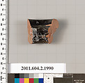 Terracotta fragment of a Neck-amphora (jar), Terracotta, Greek, Attic