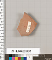 Terracotta fragment of an oinochoe: chous (jug)?, Terracotta, Greek, Attic