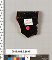 Terracotta rim fragment of a skyphos (deep drinking cup), Terracotta, Greek, Attic