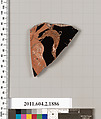 Terracotta fragment of a skyphos (deep drinking cup), Terracotta, Greek, Attic