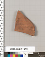 Terracotta fragment of a neck-amphora (jar)?, Terracotta, Greek, Attic