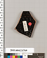 Terracotta rim fragment of a skyphos (deep drinking cup), Terracotta, Greek, Attic