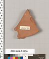 Terracotta fragment of a pelike (jar)?, Terracotta, Greek, Attic