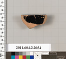 Terracotta fragment of a pot; glazed on the inside, Terracotta, Greek, Attic
