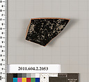 Terracotta fragment of a lid?, Terracotta, Greek, Attic
