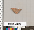 Terracotta fragment of a pot; unglazed on the inside, Terracotta, Greek, Attic