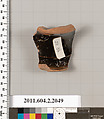 Terracotta fragment of a salt cellar, Terracotta, Greek, Attic