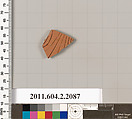 Terracotta fragment of a pot; glazed on the inside, Terracotta, Greek, Attic