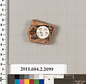 Terracotta fragment of a pot, Terracotta, Greek, Attic