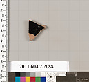Terracotta fragment of a pot; glazed on the inside, Terracotta, Greek, Attic