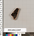 Terracotta fragment of a pot; glazed on the inside, Terracotta, Greek, Attic
