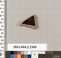 Terracotta fragment of a pot; glazed on the inside, Terracotta, Greek, Attic
