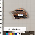 Terracotta fragment of a pot; glazed on the inside, Terracotta, Greek, Attic