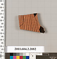 Terracotta fragment of a pot; glazed on the inside, Terracotta, Greek, Attic
