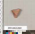 Terracotta fragment of a pot; unglazed on the inside, Terracotta, Greek, Attic