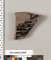 Terracotta fragment of a krater (bowl for mixing wine and water)?, Terracotta, Greek, Attic