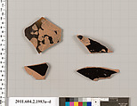 Terracotta fragments of pots; unglazed on the inside, Terracotta, Greek, Attic