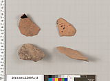 Terracotta fragments of pots; unglazed on the inside, Terracotta, Greek, Attic