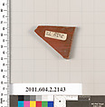 Terracotta fragment of a pot, Terracotta, Greek, Attic