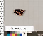 Terracotta fragment of a pot; unglazed on the inside, Terracotta, Greek, Attic