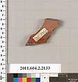 Terracotta fragment of a pot, Terracotta, Greek, Attic