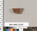 Terracotta fragment of a pot, Terracotta, Greek, Attic