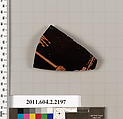 Terracotta fragment of a pot; unglazed on the inside, Terracotta, Greek, Attic