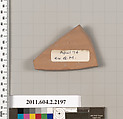 Terracotta fragment of a pot; unglazed on the inside, Terracotta, Greek, Attic
