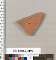 Terracotta fragment of a pot; unglazed on the inside, Terracotta, Greek, Attic